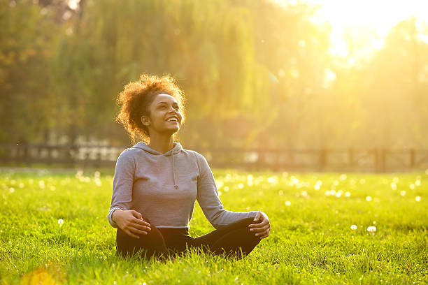 woman sitting outdoors